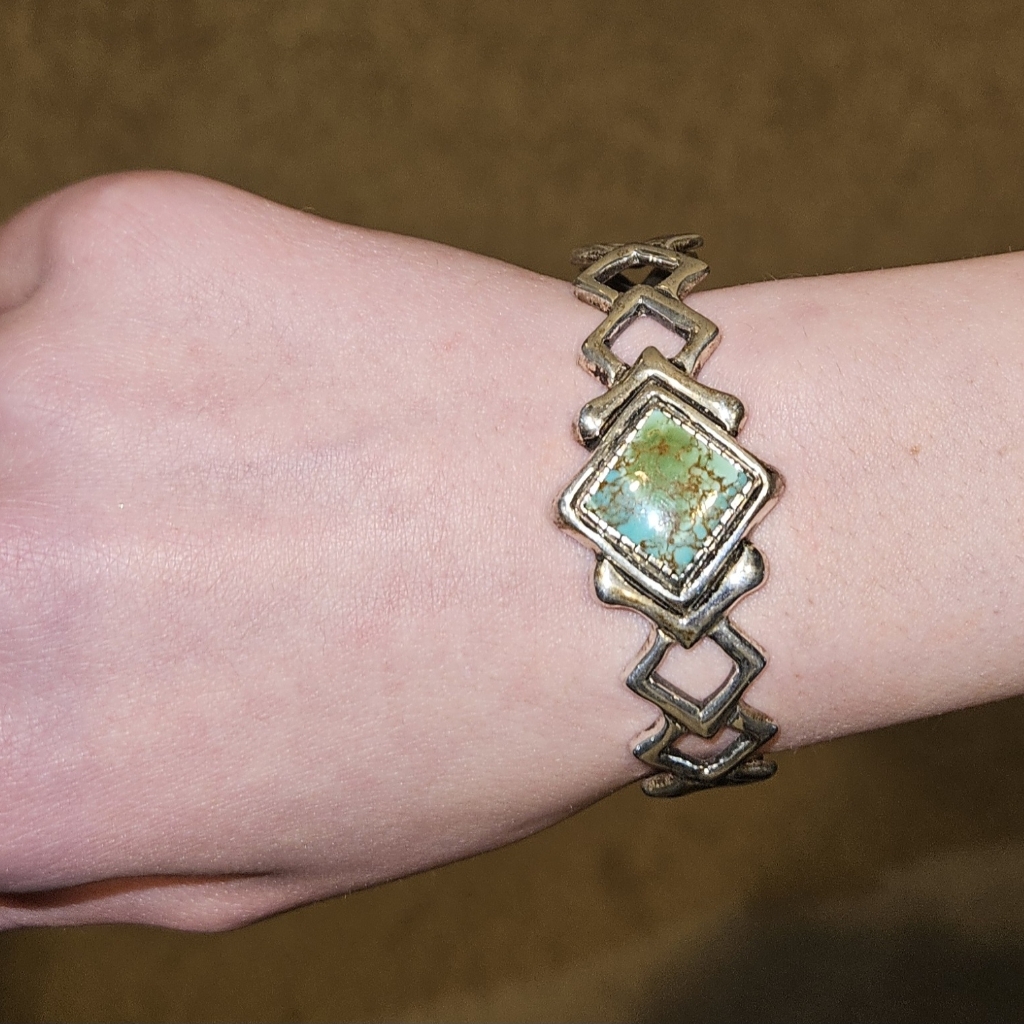 Carol Felley Vintage Silver And Turquoise Bracelet - Small Size